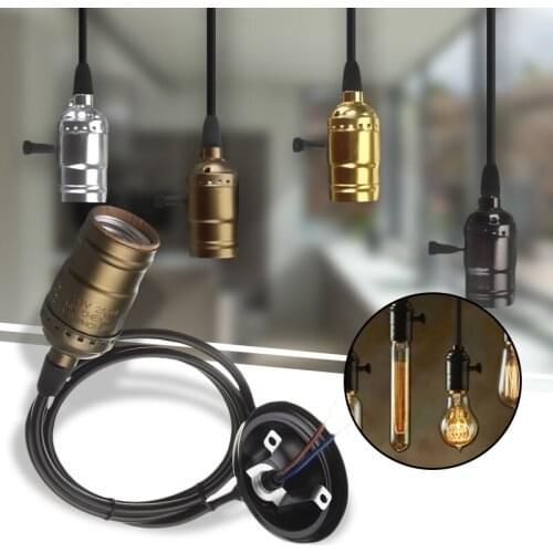 Retro Vintage Edison E27 Screw Bulb Aluminum Shell Base Lamp Bulb Holder Pendant Lighting Socket Ceiling Light Adaptor Cable