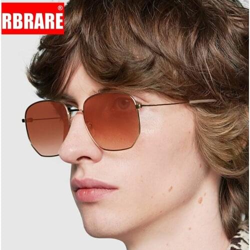 RBRARE Vintage Alloy Sunglasses Men Luxury Brand Designer Sunglasses Women Eyeglasses Retro Mirror gafas de sol de los hombres