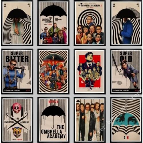 Vintage Tv The Umbrella Academy Retro poster Home decoration Retro Poster Painting Room Wall stickers Art Decor