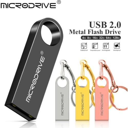 Fast Speed Metal USB Flash Drive 2.0 Pen Drive 64GB 128GB USB Flash Memory Stick portable hard drive 8gb 16gb pendrive usb stick