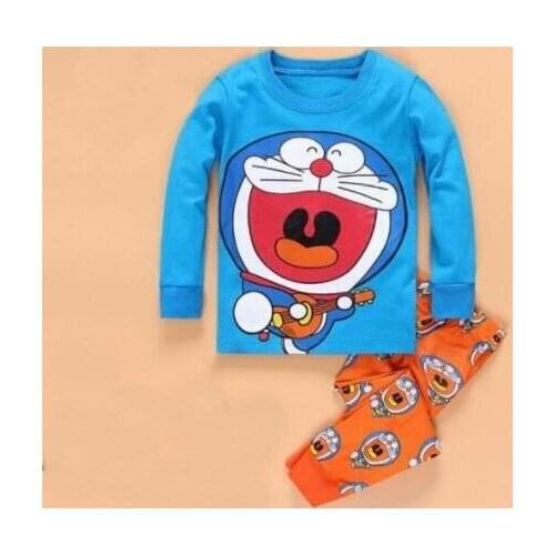 Japan Anime Children Pajamas Sets Long Sleeve Cartoon Kids Homewear Suit Girl Clothing Childrens Pyjama Boy Home Clothes Wear
