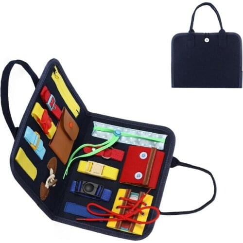 Busy Board Montessori Toys For Toddlers Foldable Sensory Toys Autism Toys Bag Design, Toddler Activity Board-Educational 111