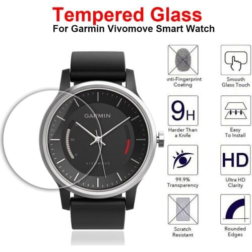 3Pcs Ultra HD Clear Tempered Glass Protective Film Guard For Garmin Vivomove SmartWatch Toughened Display Screen Protector Cover