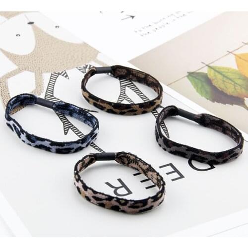 4Pcs /lot Sale Floral Printed Leopard Simple fashion lady hair ring Scrunchie Elastic Hair Band Hair Ties Rope Hair Accessories