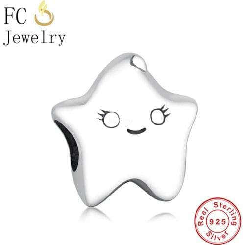 FC Jewelry Fit Original Brand Charm Bracelet 925 Sterling Silver Little Star With Smile Face Bead For Making Women Berloque 2020