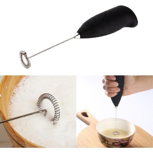 Mini Electric Milk Foam Whisk Creative Stainless Steel Household Egg Whisk Fancy Coffee Brewer Milk Mixer Home Kitchen Tools 1Pc