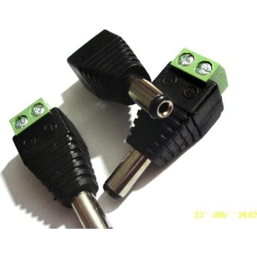100pcs 5.5mm X 2.1 DC Power Male Jack Adapter Plug for CCTV Camera