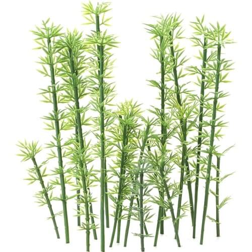 100 Pcs Green Plastic Model Bamboo Trees Scale 1:75-1:300 Garden Decor Train Scenery Landscape for kids toys