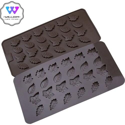 24 Leaves 3D Leaf Shape Silicone Cake Mold Chocolate Cupcake Ice Soap Butter Small Brownies Mould Party Cake Cookie Tools