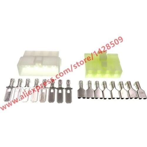 5 Sets 8 Pin Female Male 6.3mm Connector Auto Plug With Terminals Can Hold High Current 6070-8471 6070-8481