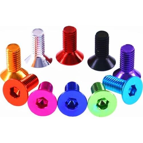 5pcs M4 color aluminum alloy Allen countersunk screws bolts hex socket flat head bicycle model airplane screw bolt 10mm-12mm L