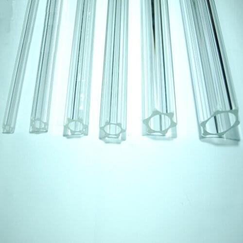 50pcs/lot 14*150MM clear plum blossom hexagonal crystal glass tube prism chandelier lamp in 2 holes Home Curtain Accessories