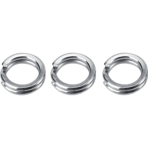 50Pcs Fishing Rings Stainless Steel Split Rings High Quality Strengthen Solid Ring Lure Connecting Ring Fishing Accessories