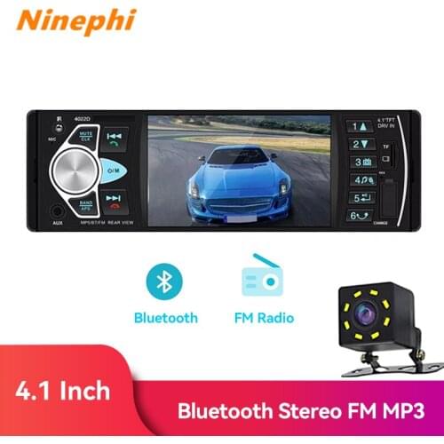 MP3 4.1' Car Radio Videos 1din Auto Audio Car Stereo FM Bluetooth AUX Input Rear View Camera MP5 Subwoofer Radios In Dash Head