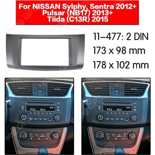 2 din Car Radio stereo Fitting Fascia installation For Nissan Sylphy Sentra 2013 Fascias Mount Panel Bezel Audio Dash fit DVD CD