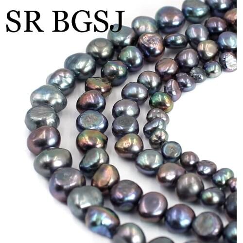 Free Ship 4-5mm 6-7mm 7-8mm 8-9mm Black Natural Freshwater BAROQUE Pearl Handwork DIY Wholesale Beads 14"