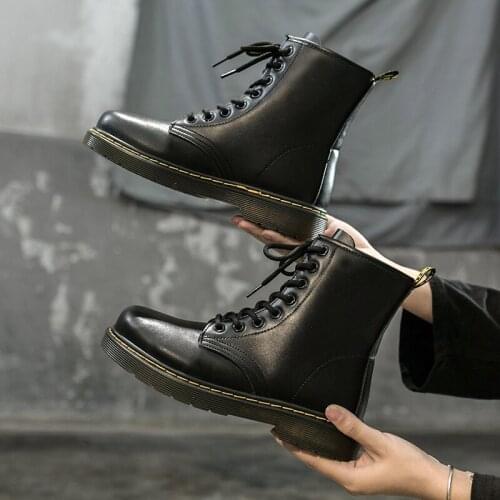 Net Red Martin Boots Women 2020 New British Style Mid-tube Short Boots Female Eight-hole Paint Motorcycle Boots