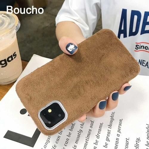 For iPhone XS Max 11 12 Pro Max X XR Case Ultra-thin Soft Fur Cloth Texture warm Phone Cases For iPhone 6 6s 7 8 Plus Soft Cover