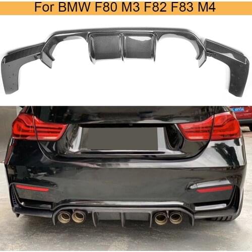 For M3 M4 Carbon Fiber Rear Bumper Lip Diffuser for BMW F80 M3 F82 F83 M4 2014-2019 Convertible Rear Diffuser with Splitters