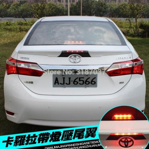 For Toyota Corolla Rear Wing Rear 2014-2017 ABS Plastic Unpainted Color Rear Roof Spoiler Wing Trunk Lip Boot Cover Car Styling