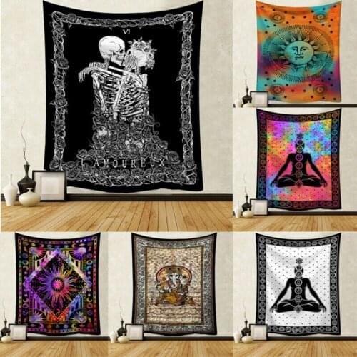 Art Tapestry Wall Hanging Polyester Mandala Pattern Blanket Tapestry Home Decor New Wall Carpet Beach Bohemian Cloth Mat