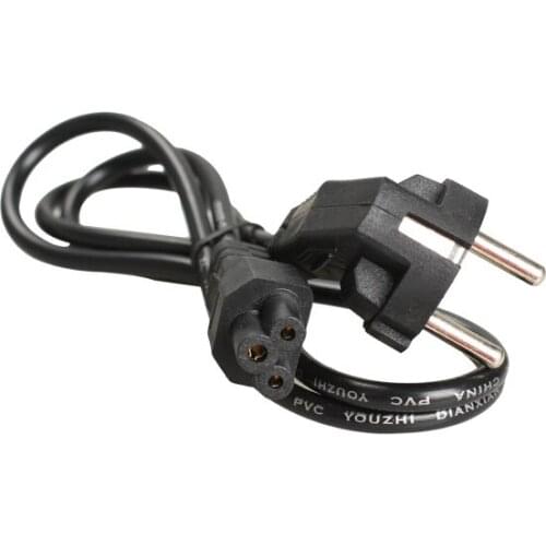 Universal 1M EU 3 Prong 2 Pin AC Laptop Power Cord Adapter Cable Black Power Supply Adapter Cord Cable Lead Charging Line Wires