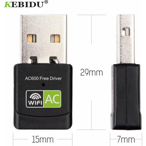 KEBIDU Wireless USB Wifi Adapter AC 600Mbps Wi-fi Adapter 2.4G 5G Network Card Antenna Wifi Receiver USB Ethernet Wifi Dongle
