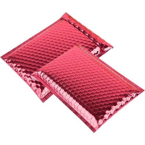 100Pcs 4 Sizes Bubble Mailer Red Aluminum Film Bubble Envelopes Postal Mailing Bags Padded Shipping Envelope Waterproof Package