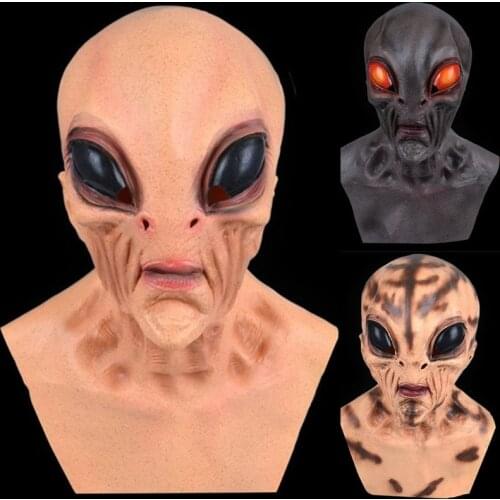 Halloween Dress Up Party Cosplay ET Mask Halloween Extra-terrestrial Mask Horror Headgear UFO Props Masquerade Costume