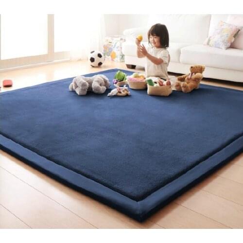 Coral Fleece Carpet Thicken Water-absorption Non-slip Large Area Kid Crawl Mat Living Room Yoga Rectangle Solid Simple Rugs