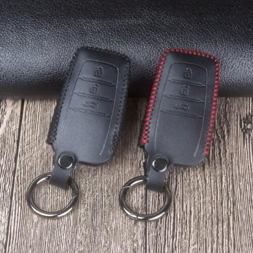 Leather Car Remote Key Fob Shell Cover Case For Toyota Corolla Avensis Verso RAV4 Camry Yaris Auris Prius Aygo Scion 2015 2016