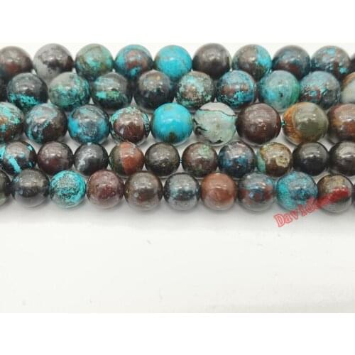 Natural Mixed Colors Chrysocolla Stone Round Loose Beads 15" Strand 6 8 10 MM Pick Size For Jewelry Making