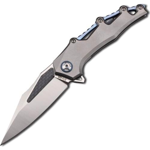 M390 Blade + Titanium Alloy HandleCamping Hunting Outdoor Rock Climbing Pocket Fruit Knife EDC Tool