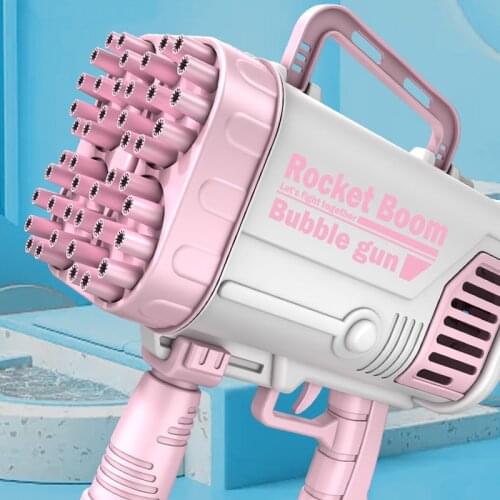 2021 Hot Electric Bubble Gun 44-Holes Big Gatlin Rocket Soap Bubbles Machine for Children Magic Bubble Blower toy Bathroom Toys