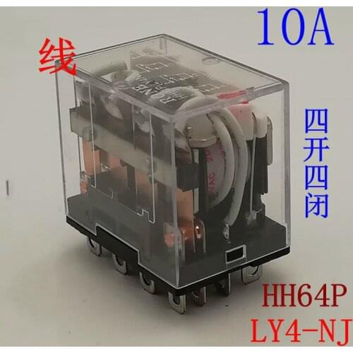 Ly4nj Middle 14 Foot Hh64p Small-sized Relay 12v 24V Four Open Four Close 10ALY4-NJ