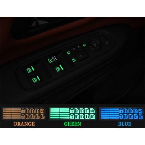 Car Door Window Sticker Luminous Button Sticker for Mitsubishi Lancer 10 3 9 EX Outlander 3 ASX L200