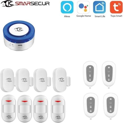 Wifi Security alarm siren system Smart life app alexa Google Home voice control