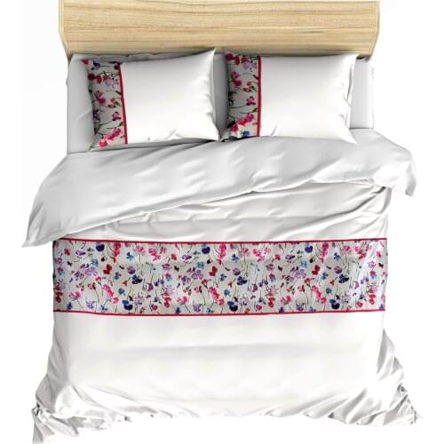 100% cotton Printed Duvet cover set , 200x220 Duvet cover with button closed and 2 pcs 50x70 Pillowcases , model Rosali