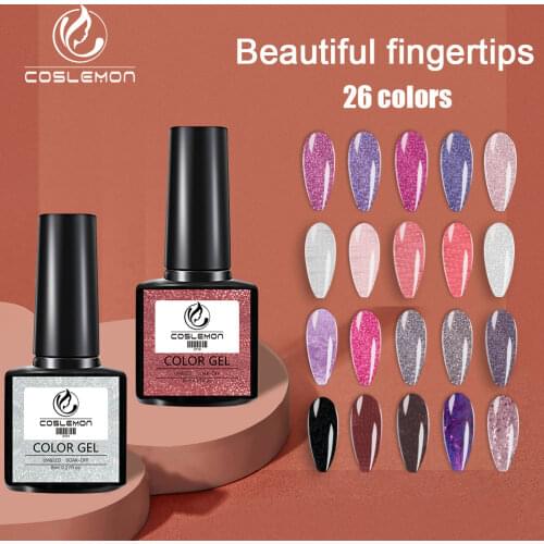 COSLEMON Glitter Poly Nail Gel Extension 8ml Gel Polish All For Manicure Poly Builder Gel Semi Permanent Soak Off Nail Art