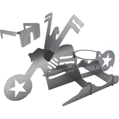 BBQ Motorcycle With glasses shape Portable Chicken Roaster Rack BBQ Stainless Steel Barbecue Grill camping picnic Chicken Grill