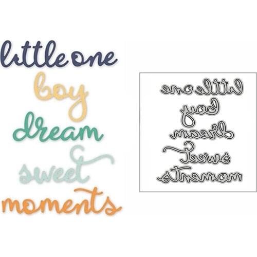 New Sweet Boy Dream Moments Words 2020 Metal Cutting Dies for DIY Scrapbooking and Card Making Decor Embossing Mold No Stamps