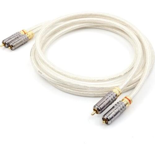 QED Signature Silver Platedr Interconnect Cable,wire with Gold Plated RCA plugs Audio Cable