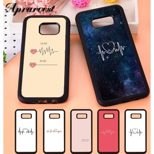 Aprarvest Love heart beat Silicone Phone Case Cover For Samsung Galaxy S5 S6 S7 edge S8 S9 Plus S10 lite S10E Note 5 8 9 10 Plus