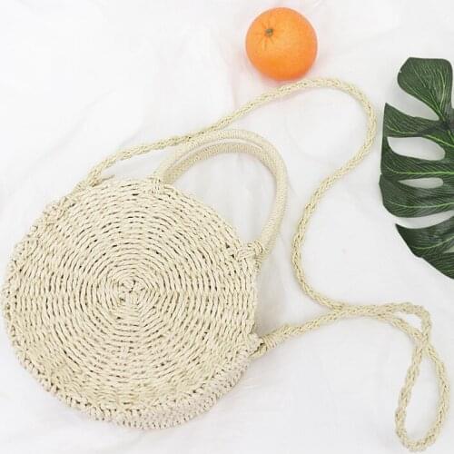 Straw Slung Bag Ins New Round Shoulder Handbag