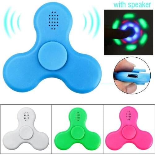 LED Bluetooth Speaker Fidget Spinner EDC ABS Bearing Bluetooth Connect Make a Music For Autism ADHD Anxiety Stress