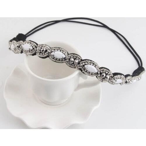 Rhinestone Crystal Women Headbands Handmade Full Beads Elastic Hair Bands Hair Jewelry wedding hair accessories 3H1001