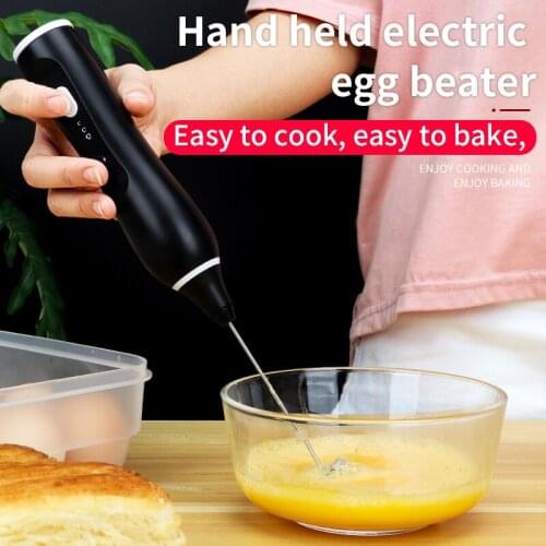 3-Speeds Egg Beater Tool Coffee Milk Drink Whisk Mixer Heads Frother Stirrer USB Rechargeable Handheld Food Blender Whisk Cocina