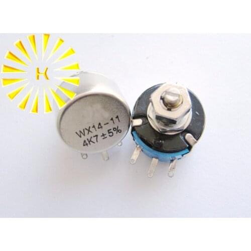 WX14-11 27R 33R 47R 56R 68R 100R 220R 270R 330R 470R 560R 680R 1K 2.2K 3.3K 4.7K 3W Single Wirewound Potentiometer Pot x 50PCS