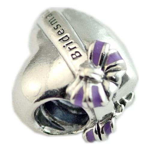 Mothers Day Best Bridesmaid Charm Sterling Silver Jewelry Making Fits Original 925 Silver Charms Bracelets For Woman