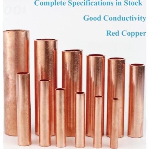 1 PC Copper Wiring Tube GT-10MM²-GT-300MM² Square Through Hole Connection Tube Type Through Terminal Wire Copper Tube Middle Joi